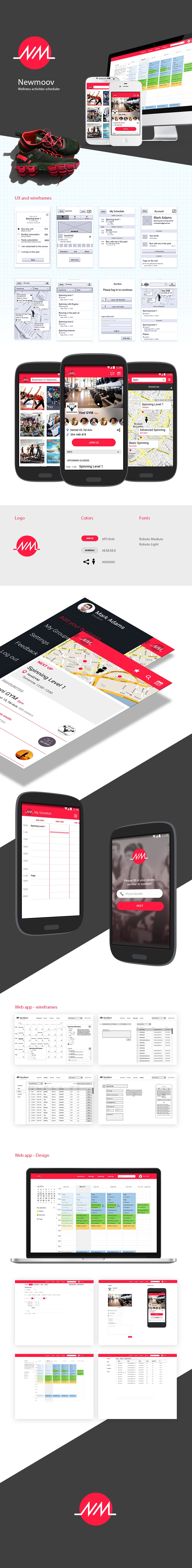 Design process for NewMoov, showcasing key stages and workflows
