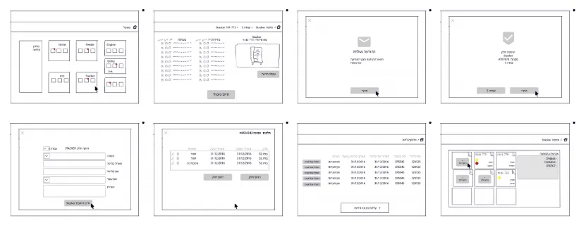 Wireframes and sketches for the client