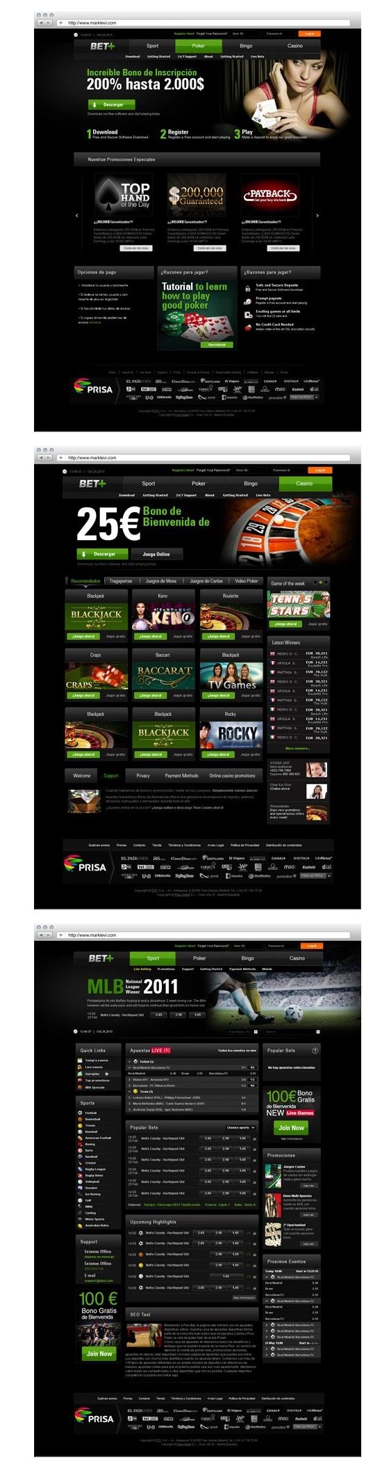 Design process for BET+, showcasing key stages and workflows