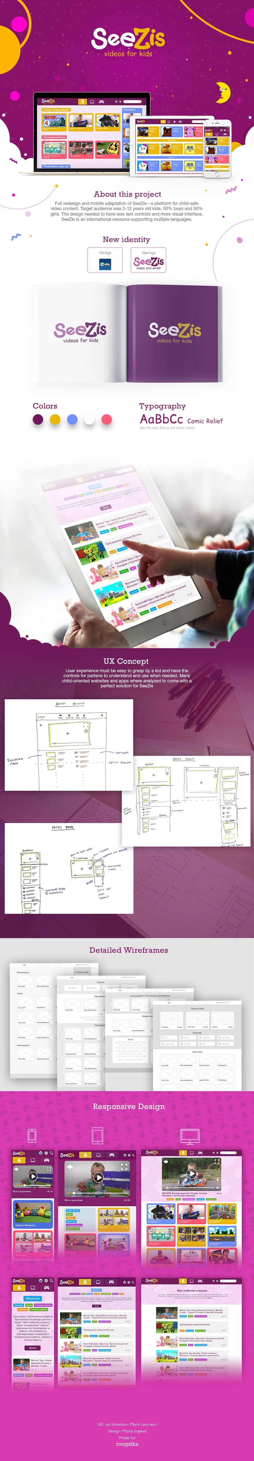 Design process for SeeZis Kids, showcasing key stages and workflows