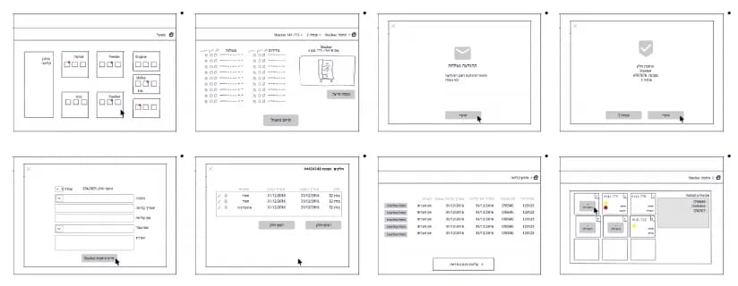 Wireframes and sketches for the client