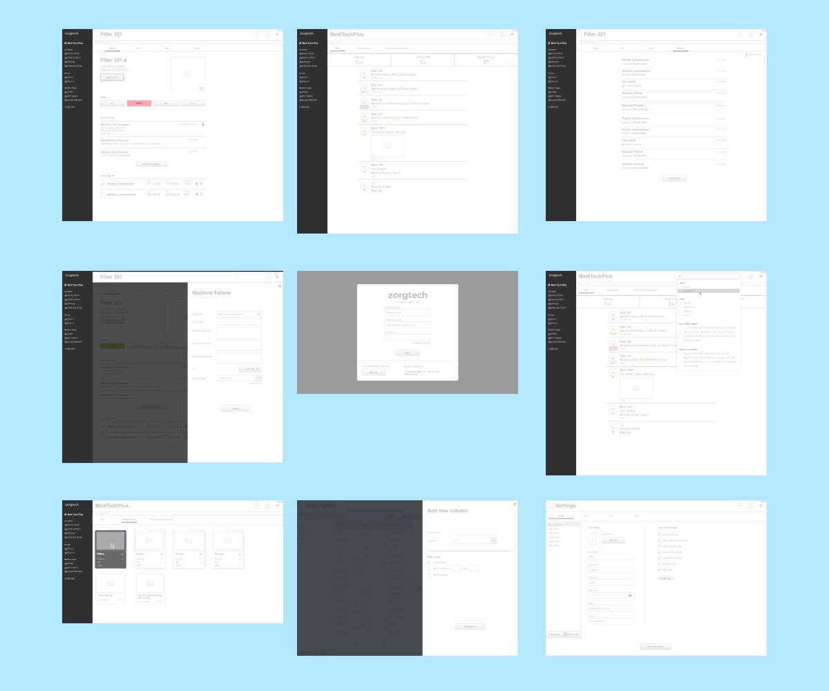 Zorgtech wireframes